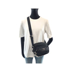 Prada Tessuto Black Silver Nylon Shoulder Bag Pochette — view 7