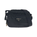 Prada Tessuto Black Silver Nylon Shoulder Bag Pochette