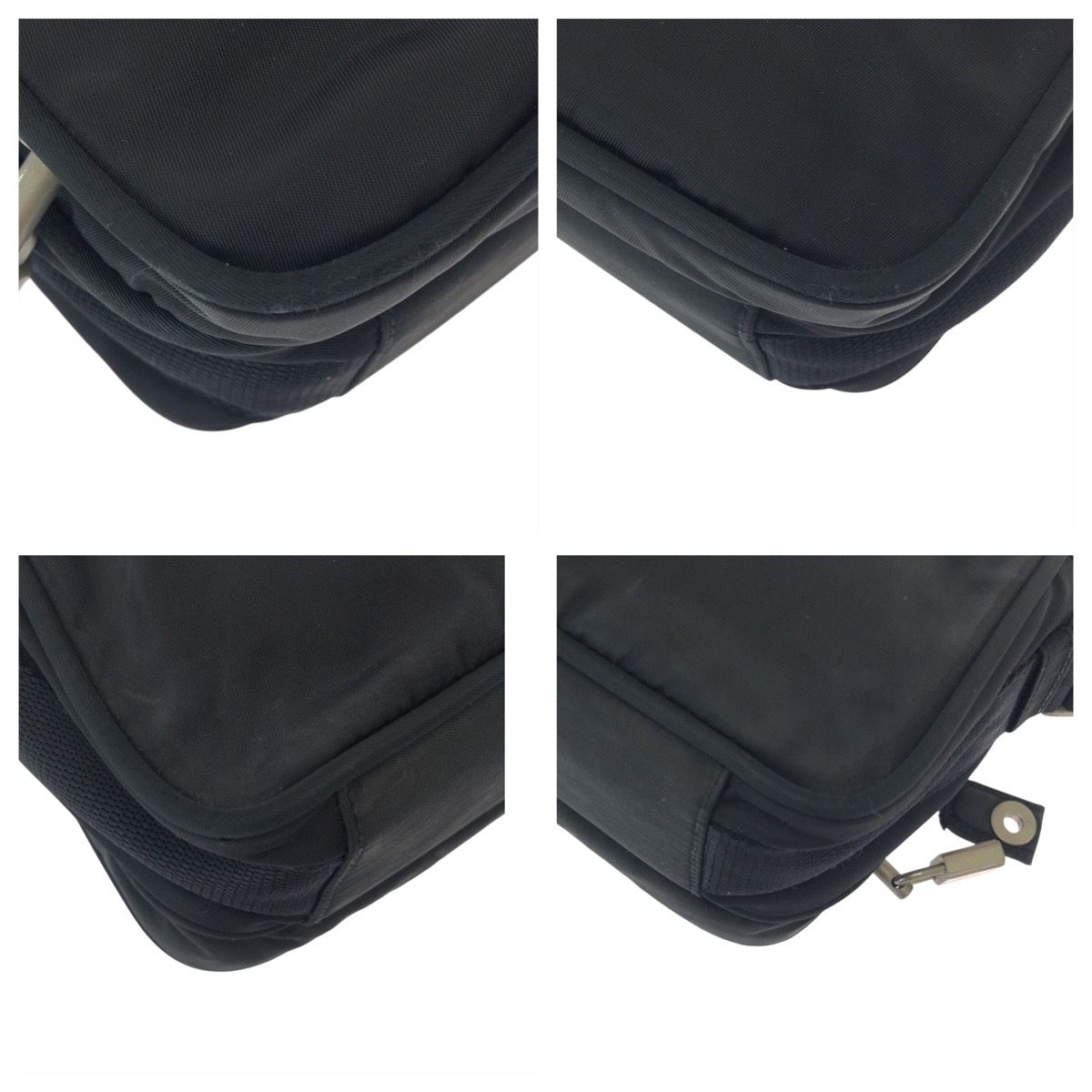 Prada Tessuto Black Silver Nylon Shoulder Bag Pochette — view 3