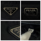 Prada Tessuto Black Silver Nylon Shoulder Bag Pochette — view 6