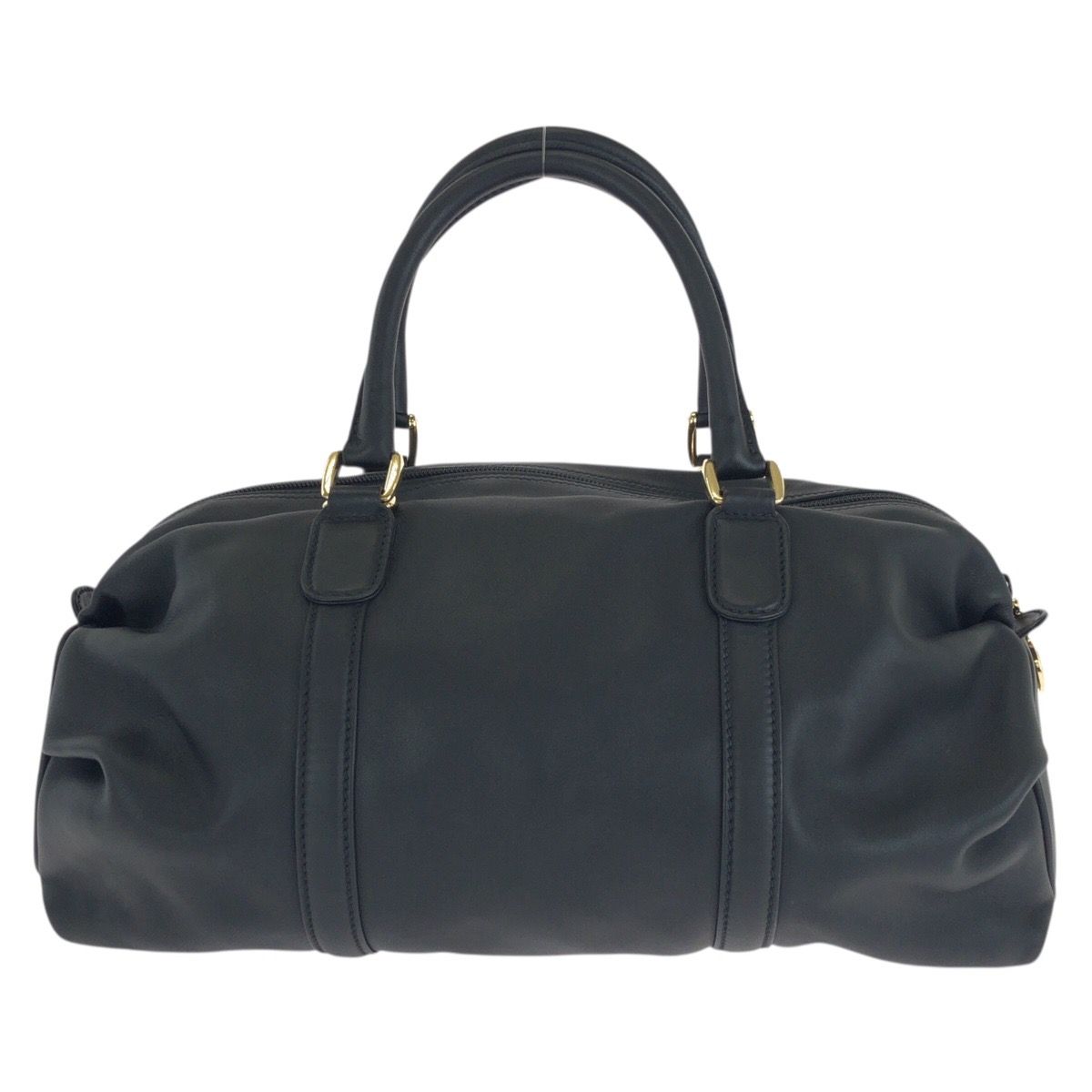 Gucci Vintage Black Gold Leather Mini Boston Bag — view 2