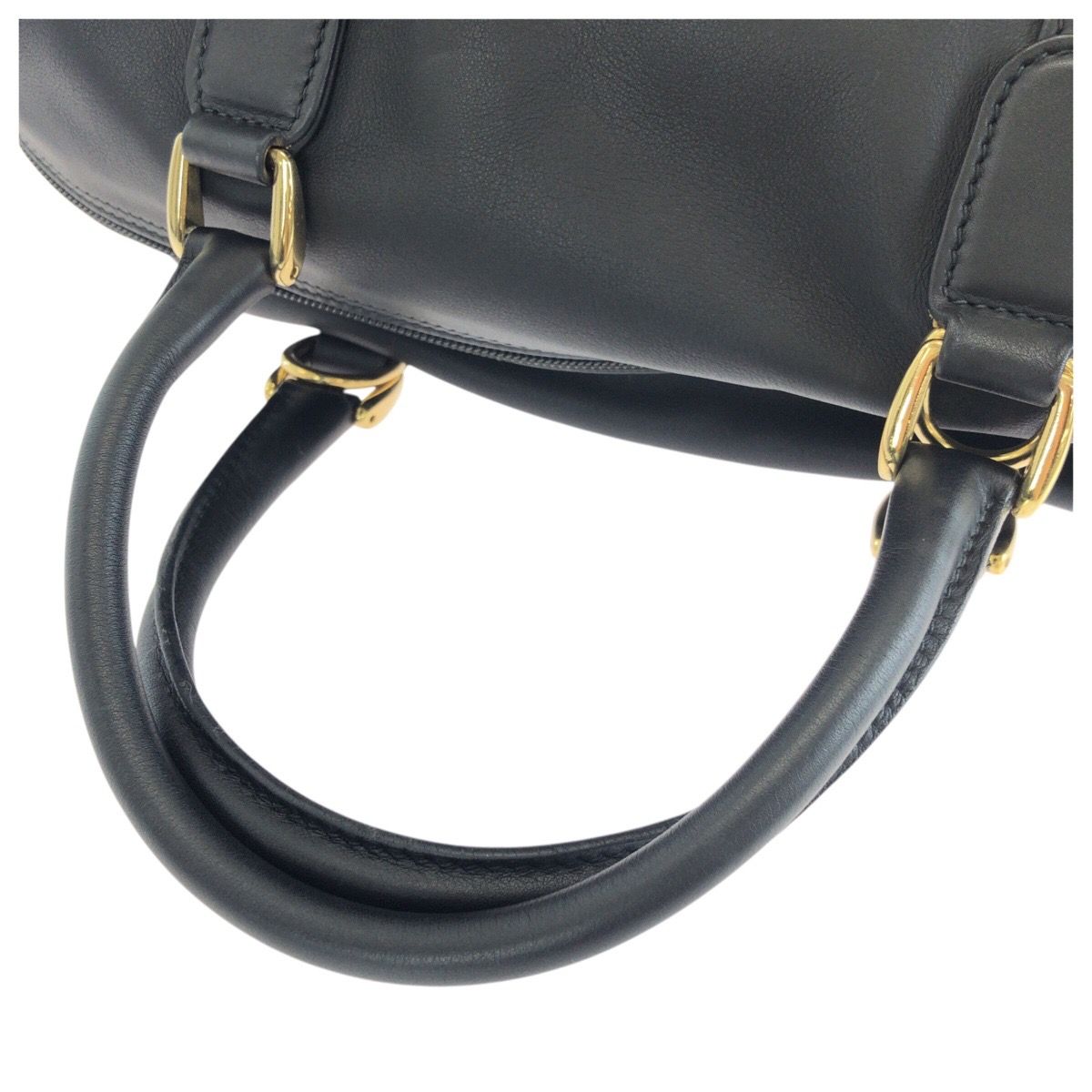 Gucci Vintage Black Gold Leather Mini Boston Bag — view 5