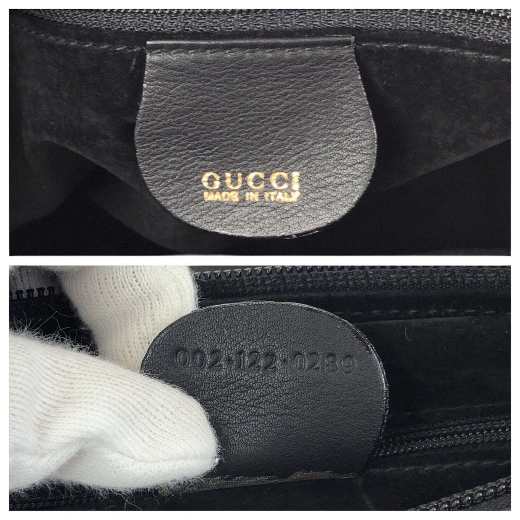 Gucci Vintage Black Gold Leather Mini Boston Bag — view 4