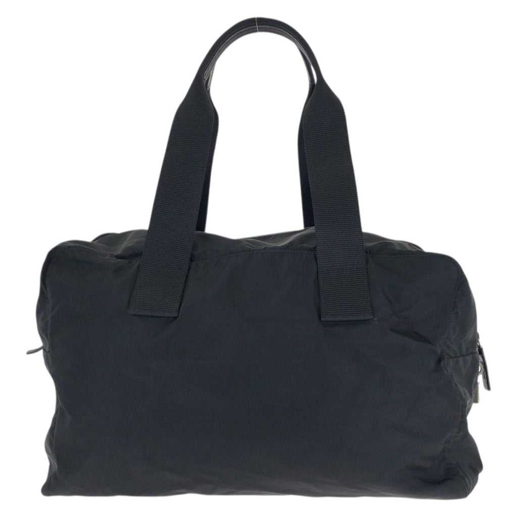 Prada Tessuto Black Silver Nylon Boston Bag — view 2