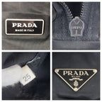 Prada Tessuto Black Silver Nylon Boston Bag — view 4