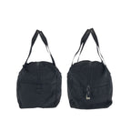 Prada Tessuto Black Silver Nylon Boston Bag — view 8
