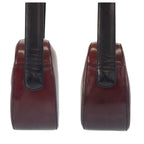 Prada Wine Red Black Patent Leather Shoulder Bag — view 8