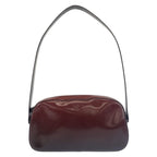 Prada Wine Red Black Patent Leather Shoulder Bag