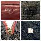 Prada Wine Red Black Patent Leather Shoulder Bag — view 3