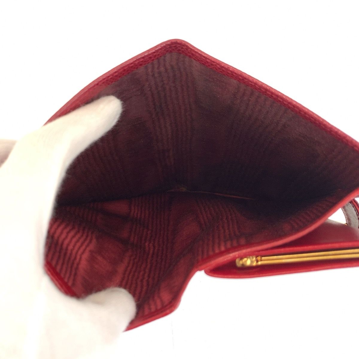 Chanel Vintage CC Logo Wine Red Gold Leather Wallet — view 5