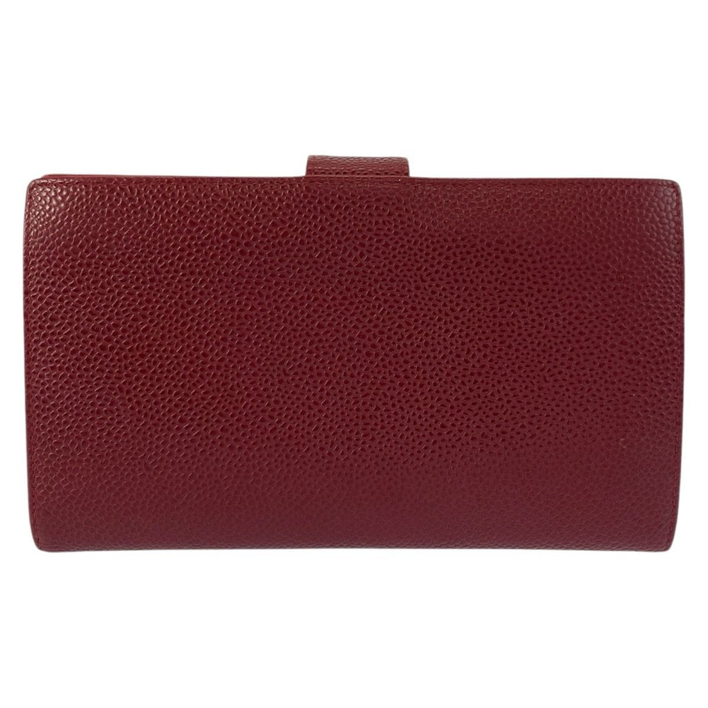 Chanel Vintage CC Logo Wine Red Gold Leather Wallet — view 2