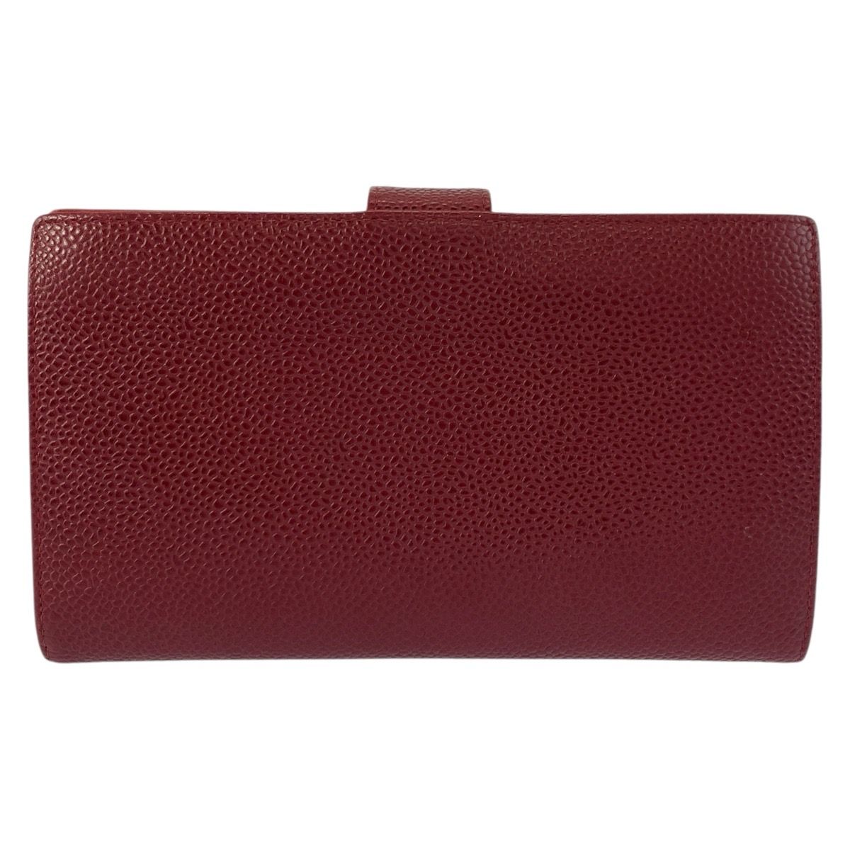 Chanel Vintage CC Logo Wine Red Gold Leather Wallet — view 2