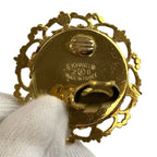 Chanel Vintage CC Logo Gold Plated Faux Pearl Earrings — view 4