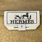Hermes Hoodie S Hooded Jogging Sweater Light Brown Leather Detail — view 3