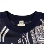 Hermes Long Sleeve Top 42 L Dark Navy White Crew Neck Twill Lace Order Finesse — view 8