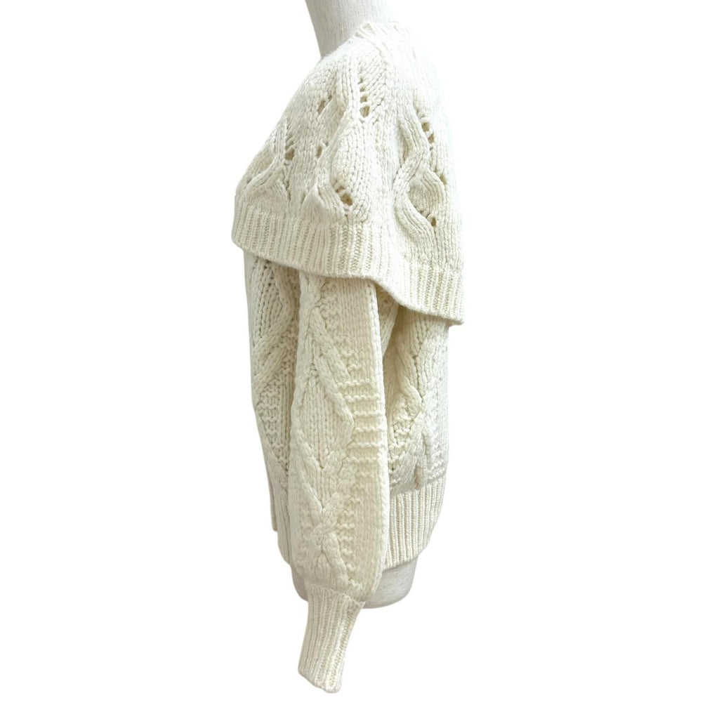 Chanel Wool Alpaca Blend Heart CC Logo Button Rhinestone Sera Color Cardigan 38 — view 3