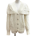 Chanel Wool Alpaca Blend Heart CC Logo Button Rhinestone Sera Color Cardigan 38