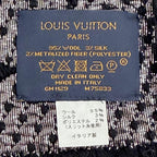 Louis Vuitton Echarpe Logomania Shine Wool Silk Monogram Fringe Scarf Black — view 6