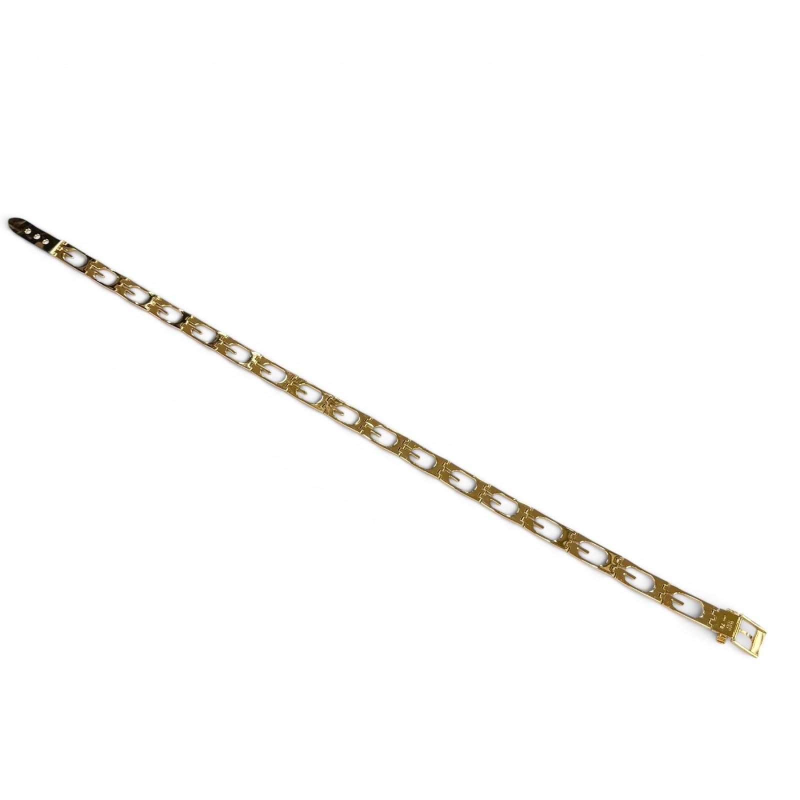 Gucci Vintage Metal Logo Motif Chain Belt Gold 75 — view 4