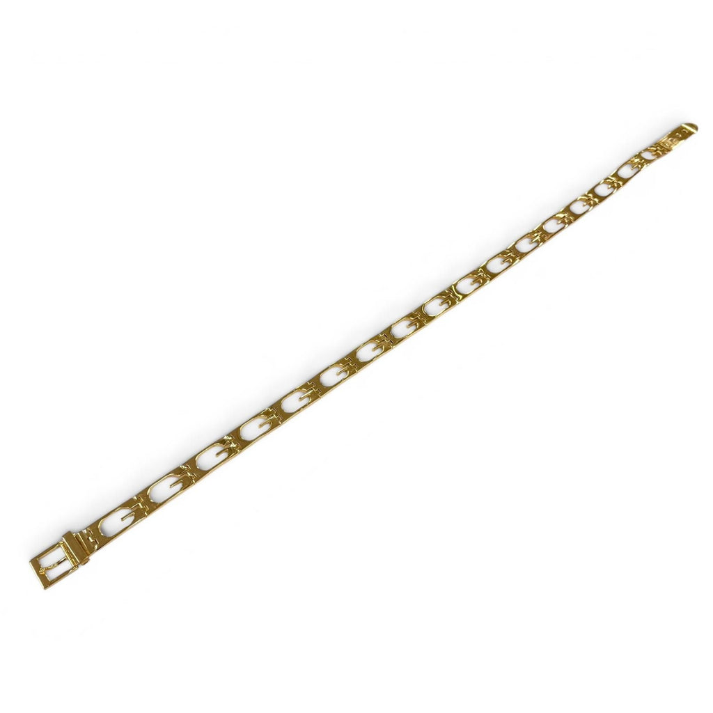 Gucci Vintage Metal Logo Motif Chain Belt Gold 75 — view 3