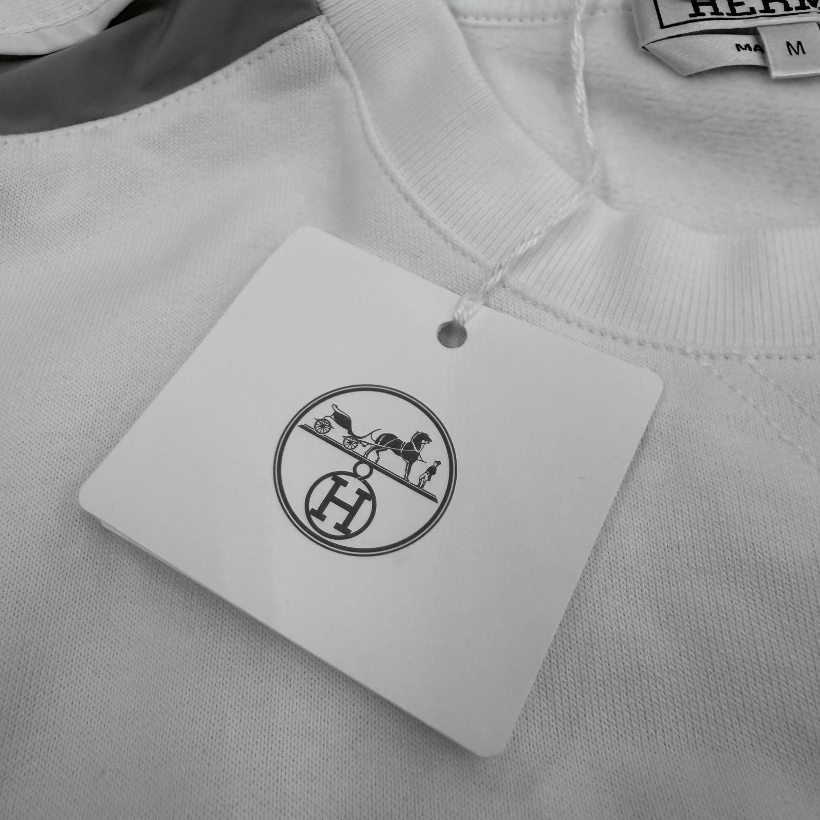 Hermes Run Cotton 100% Side Line Crew Neck Brushed Lining Pullover Sweatshirt — view 8