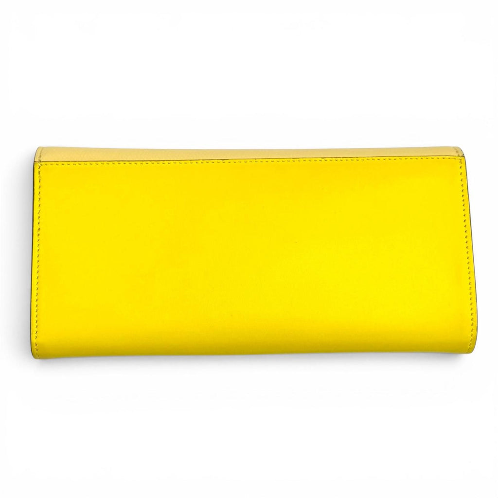 Fendi FF Diamond Continental Leather Wallet Yellow Gold — view 3