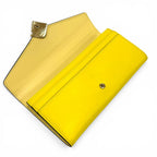 Fendi FF Diamond Continental Leather Wallet Yellow Gold — view 5