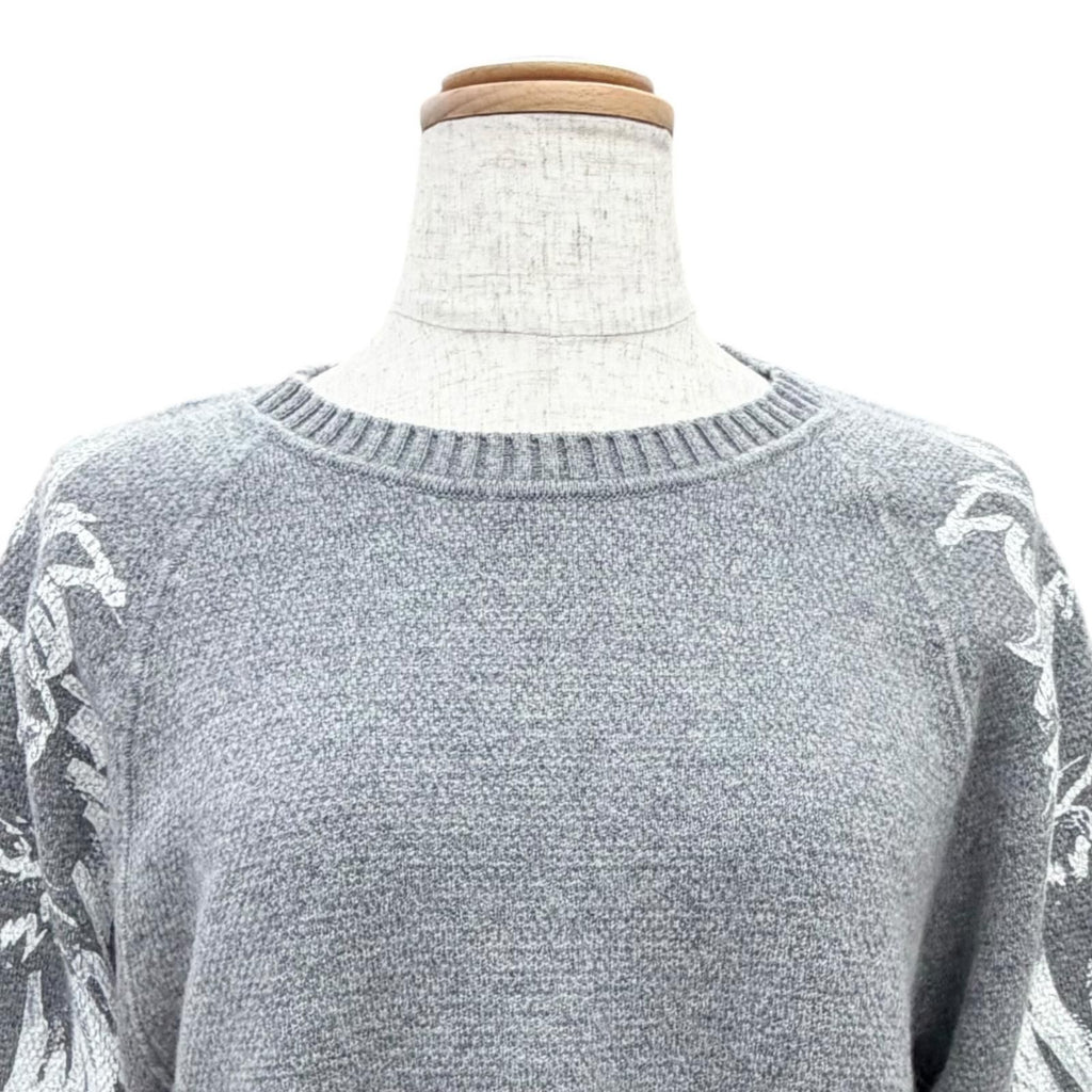 Chanel Cashmere Lion Crew Neck Long Sleeve Knit Sweater Gray 38 — view 2
