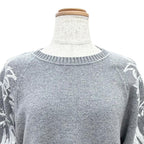 Chanel Cashmere Lion Crew Neck Long Sleeve Knit Sweater Gray 38 — view 2