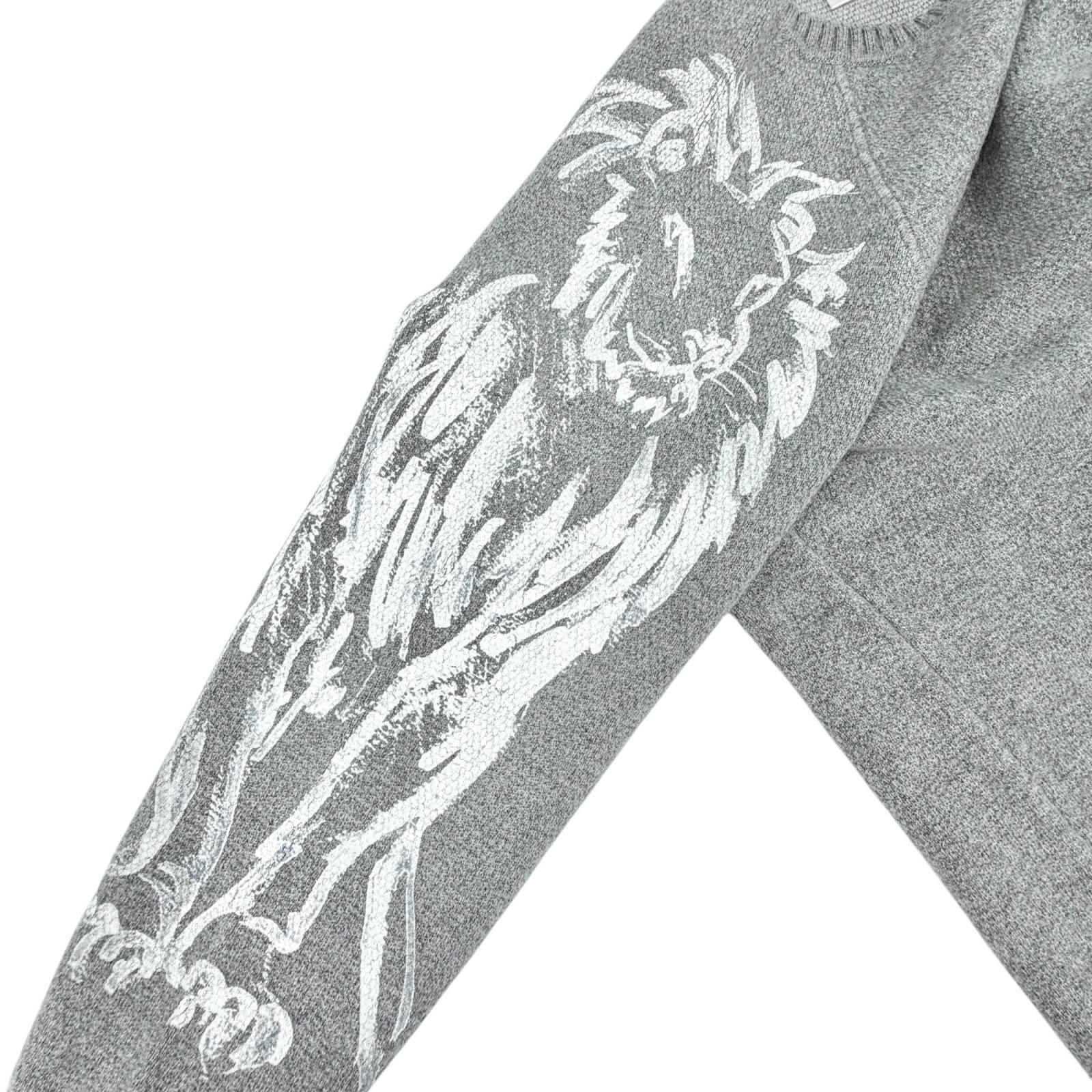 Chanel Cashmere Lion Crew Neck Long Sleeve Knit Sweater Gray 38 — view 5