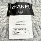 Chanel Cashmere Lion Crew Neck Long Sleeve Knit Sweater Gray 38 — view 7