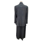 Chanel Vintage Clover Button Jacket Long Pleated Skirt Suit Set 38 — view 4