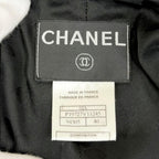 Chanel Vintage Wool Silk CC Logo Piping Jacket Black Navy 40 — view 8