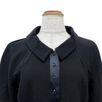 Chanel Vintage Wool Silk CC Logo Piping Jacket Black Navy 40 — view 2