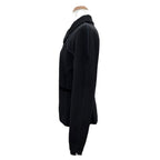 Chanel Vintage Wool Silk CC Logo Piping Jacket Black Navy 40 — view 3