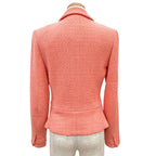 Chanel Vintage 95c Wool CC Logo Mirror Button Short Jacket Pink 40 French — view 4