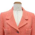 Chanel Vintage 95c Wool CC Logo Mirror Button Short Jacket Pink 40 French — view 2