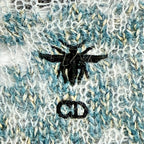 Dior Cashmere Silk Logo Embroidery Technical Knit Sweater Green 40 — view 5