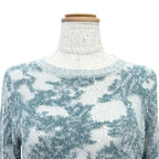 Dior Cashmere Silk Logo Embroidery Technical Knit Sweater Green 40 — view 2