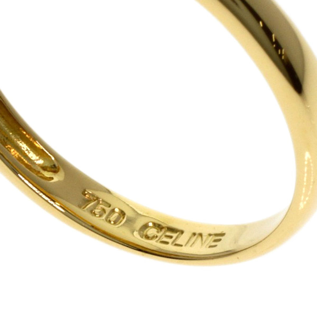 Celine Logo Diamond Ring 18K Yellow Gold — view 5