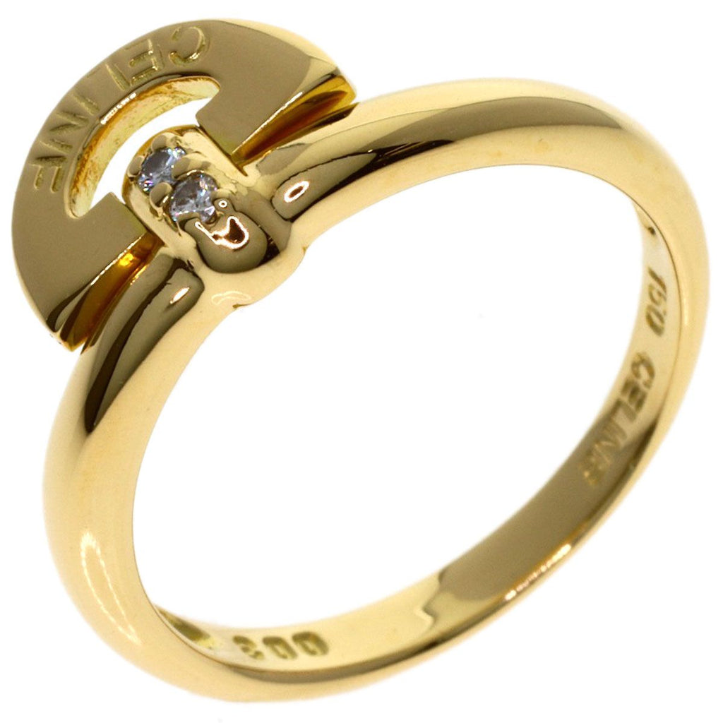 Celine Logo Diamond Ring 18K Yellow Gold — view 2