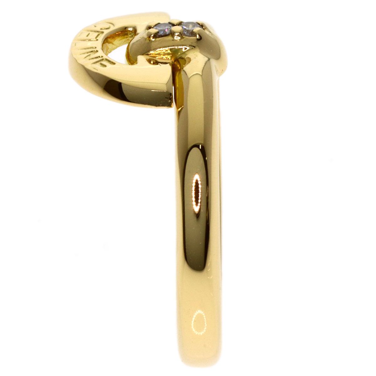 Celine Logo Diamond Ring 18K Yellow Gold — view 3