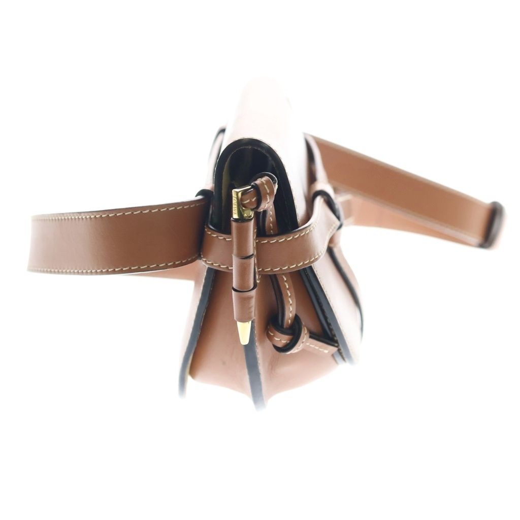 Loewe Gate Dual Shoulder Bag Brown Leather Gold — view 3