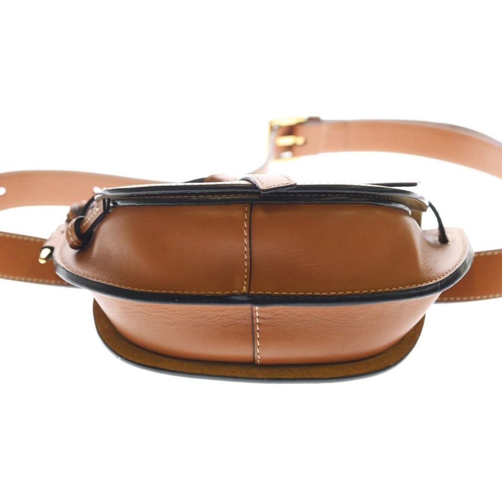 Loewe Gate Dual Shoulder Bag Brown Leather Gold — view 4