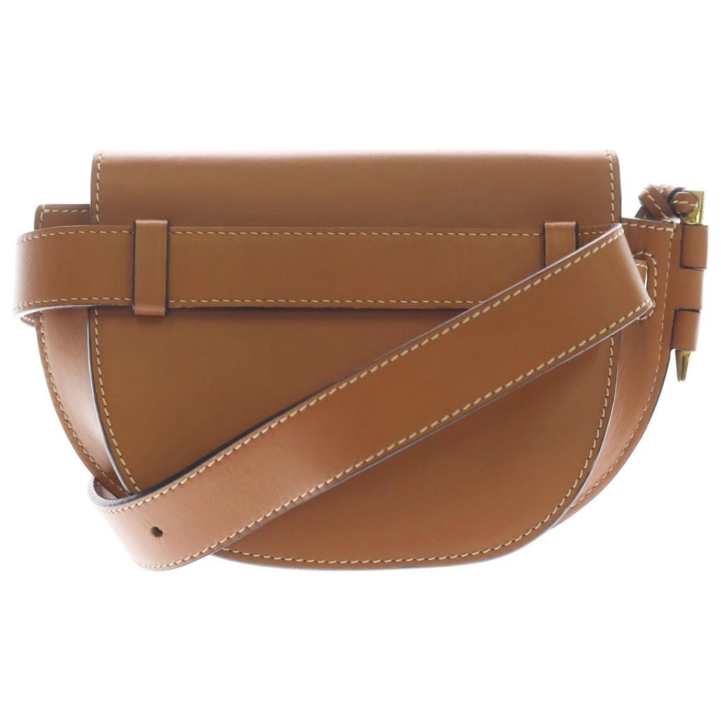 Loewe Gate Dual Shoulder Bag Brown Leather Gold — view 2