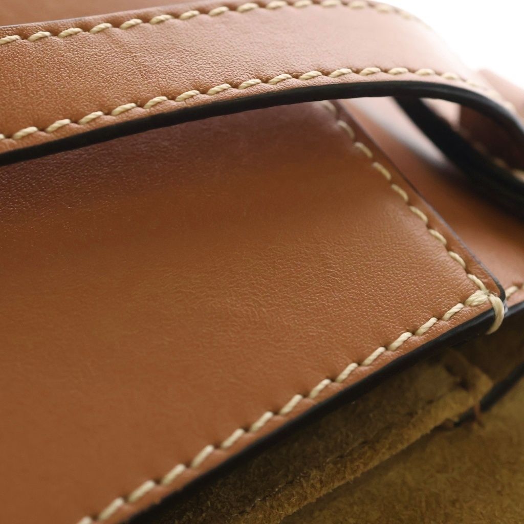 Loewe Gate Dual Shoulder Bag Brown Leather Gold — view 6