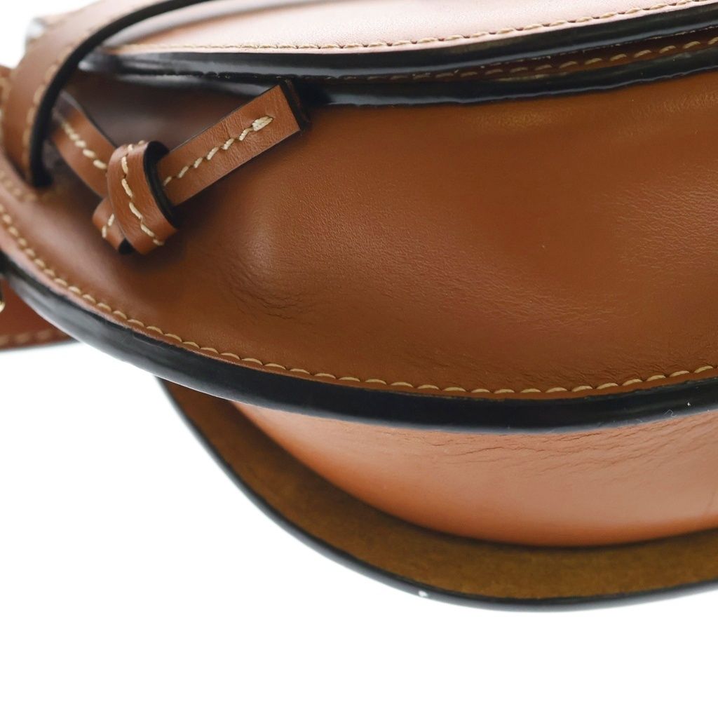 Loewe Gate Dual Shoulder Bag Brown Leather Gold — view 5