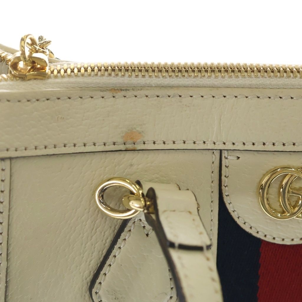 Gucci Ophidia GG Sherry Line Leather 2-Way Shoulder Bag White Ivory — view 6