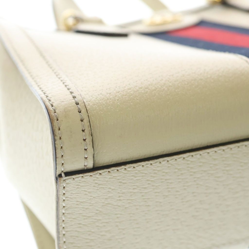 Gucci Ophidia GG Sherry Line Leather 2-Way Shoulder Bag White Ivory — view 5
