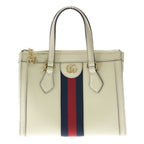 Gucci Ophidia GG Sherry Line Leather 2-Way Shoulder Bag White Ivory